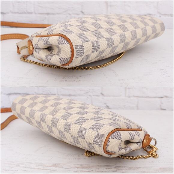 Louis Vuitton Eva Damier Azur Small Crossbody Shoulder Purse Chain Strap A4261 - Picture 12 of 12